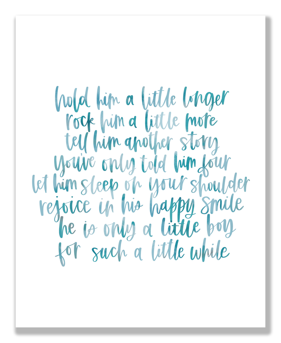 "Hold Him A Little Longer" 8x10 Print – Crew + Co