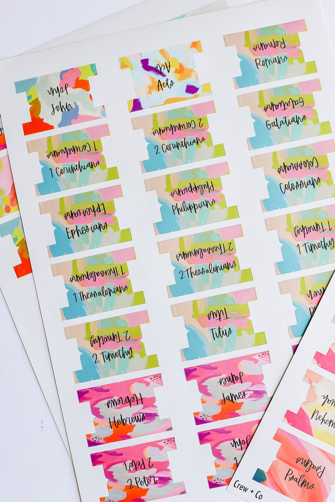 Bible Tabs • Bright + Colorful – Crew + Co for Cute Free Printable Bible Tabs